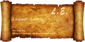 Leiner Endre névjegykártya